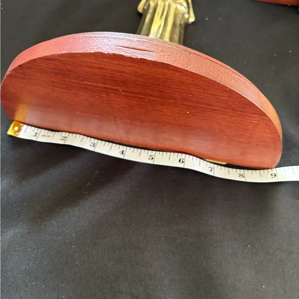 RARE Vintage Brass & Wood Shelves